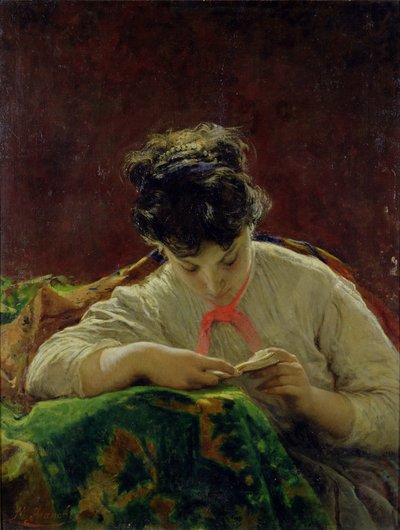 Young Woman Reading by Mose Bianchi